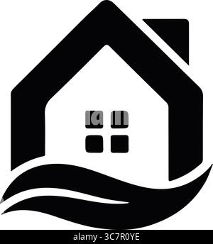 A solid black house silhouette Stock Vector