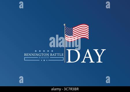 Elegant Bennington Battle Day Poster with Heritage Colors Stock Vector