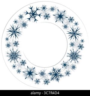 A round frame with snowflakes. Stock Vector