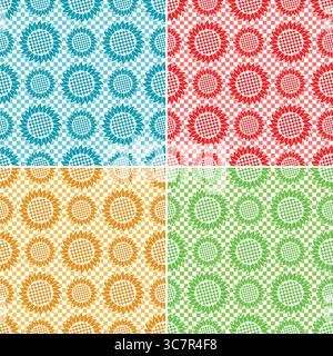 The Seamless backgrounds with a sunflowers. Stock Vector