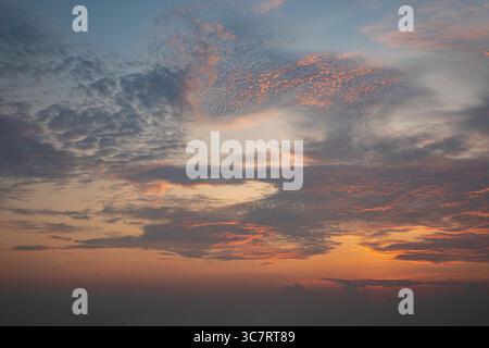 Fiery orange sunset sky. Beautiful sky Stock Photo