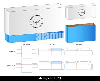 Packaging Box Template with Logo, Die-Cut dieline Layout Stock Vector
