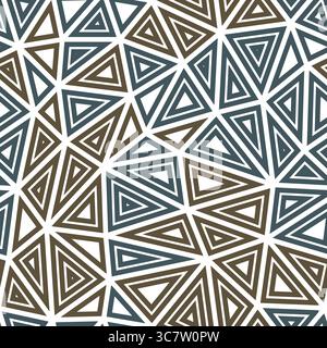 Triangles pattern. Multiple repeated inner triangles. Large shape size. Multiple colors style. Seamless pattern. Beautiful vector tiles. Stock Vector