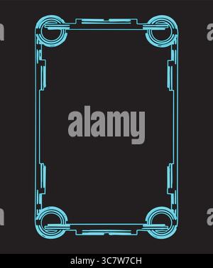 neon frame glowing on black background Stock Vector