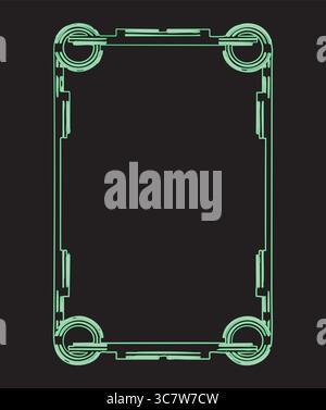 neon frame glowing on black background Stock Vector