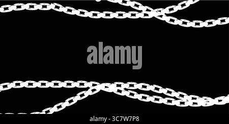 black chains hanging on yellow background creating a frame Stock Vector