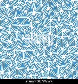 Vector seamless pattern. Rounded solid shapes in frames. Compact triangles size. Solid Color style. Repeatable pattern. Trending vector tiles. Stock Vector