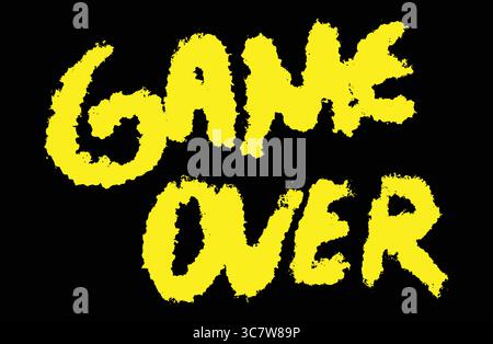 Game over text effect with grunge red paint on black background Stock Vector