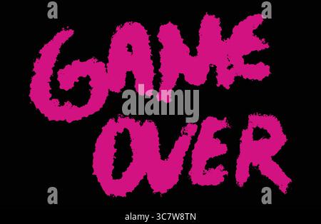 Game over text effect with grunge red paint on black background Stock Vector