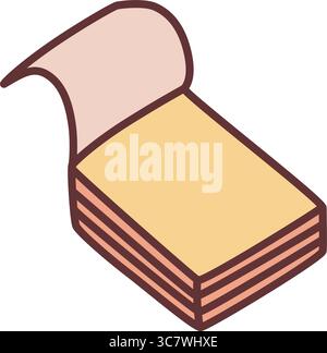 Doodle book or notebook icon hand drawn with thin line and colored Stock Vector