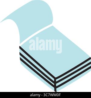 Doodle book or notebook icon hand drawn in a modern minimalistic style Stock Vector