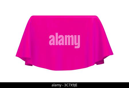 Pink fabric covering a cube or rectangular shape Stock Vector