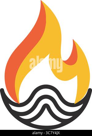 A fire icon silhouette vector art illustration Stock Vector