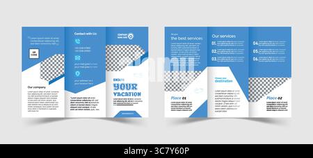 Travel Trifold Brochure Template Design Stock Vector