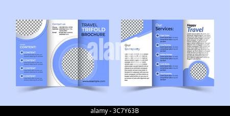 Trifold Travel Brochure Template Design. Trifold Travel Brochure Template Stock Vector