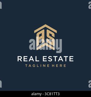 Initial AS logo for real estate with simple and creative house roof icon logo design ideas vector graphic vector graphic Stock Vector