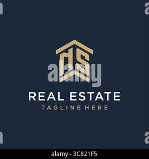 Initial NS logo for real estate with simple and creative house roof icon logo design ideas vector graphic vector graphic Stock Vector