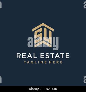 Initial SW logo for real estate with simple and creative house roof icon logo design ideas vector graphic vector graphic Stock Vector