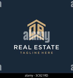 Initial OA logo for real estate with simple and creative house roof icon logo design ideas vector graphic vector graphic Stock Vector