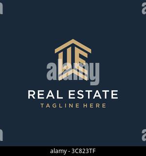 Initial WE logo for real estate with simple and creative house roof icon logo design ideas vector graphic vector graphic Stock Vector