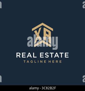 Initial XA logo for real estate with simple and creative house roof icon logo design ideas vector graphic vector graphic Stock Vector