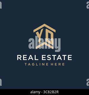 Initial YO logo for real estate with simple and creative house roof icon logo design ideas vector graphic vector graphic Stock Vector