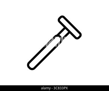 This minimalist line art design features a classic razor tool, perfect for representing grooming and shaving in a modern aesthetic. Ideal for various Stock Vector