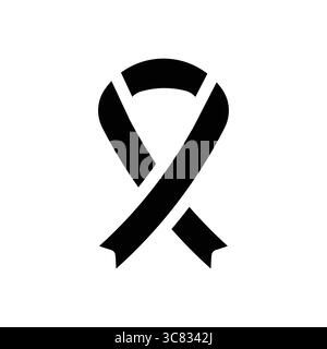 This black ribbon symbolizes awareness, support, and remembrance for various causes. It represents solidarity and hope in ongoing struggles, conveying Stock Vector