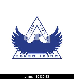 Triangle Spread Wings Eagle Hawk Falcon Bird Badge Emblem Label Logo Design Vector Stock Vector