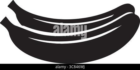 Minimalist Black Banana Silhouette Illustration for Modern Design Concepts, Fruit Branding, and Creative Visual Storytelling. Stock Vector
