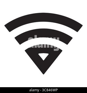 Black Wi-Fi Signal Vector Icon Set Isolated on White Background Representing Wireless Internet Connection Network Connectivity and Digital Technology Stock Vector
