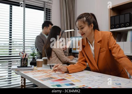 creative planning phone app development template layout, User experience concept, website designer, develop team UX designer working on smartphone app Stock Photo