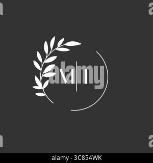 Initial letter MI wedding monogram logo design inspiration vector graphic Stock Vector