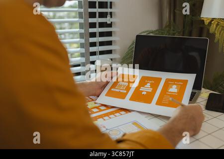 A digital product developer is working on a plan to work with research data to guide the development of a website that is as effective as possible for Stock Photo