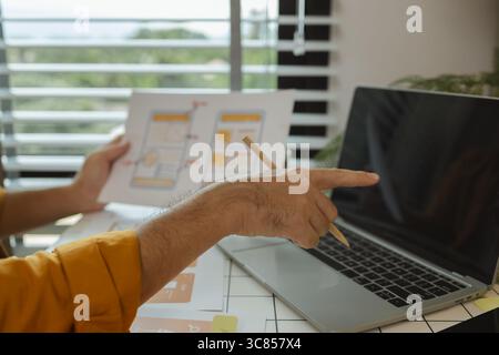 A digital product developer is working on a plan to work with research data to guide the development of a website that is as effective as possible for Stock Photo