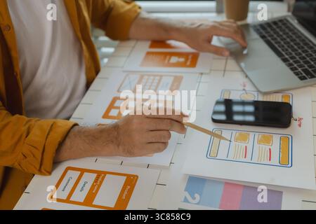 A digital product developer is working on a plan to work with research data to guide the development of a website that is as effective as possible for Stock Photo