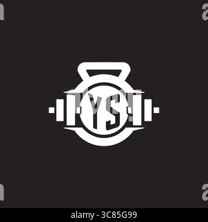 Initial YS logo design ideas with simple dumbbell and kettlebell icon vector graphic vector graphic Stock Vector