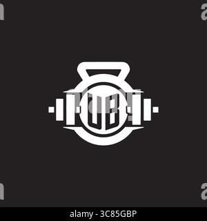 Initial UB logo design ideas with simple dumbbell and kettlebell icon vector graphic vector graphic Stock Vector