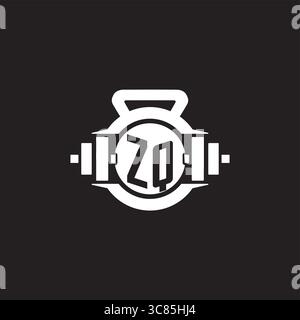 Initial ZQ logo design ideas with simple dumbbell and kettlebell icon vector graphic vector graphic Stock Vector
