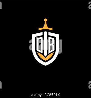 Creative letter OB logo gaming esport with shield vector graphic Stock Vector