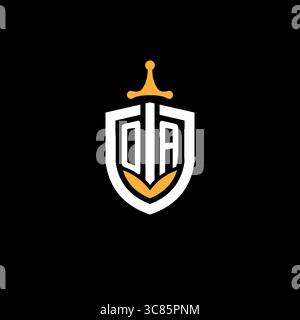 Creative letter OA logo gaming esport with shield vector graphic Stock Vector