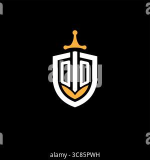 Creative letter OO logo gaming esport with shield vector graphic Stock Vector