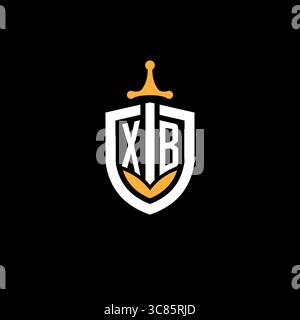 Creative letter XB logo gaming esport with shield vector graphic Stock Vector