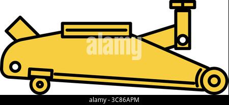 Simple and cute line icon of floor jack for vehicle lifting and car maintenance illustration, Vector Illustration Stock Vector