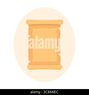 Old parchment, scroll paper, antique letter blank in cartoon style vector illustration Stock Vector