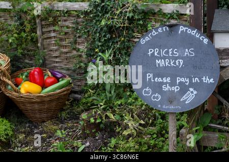 Garden produce for sale Stock Photo