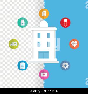 Medical hospital with treatment Stock Vector