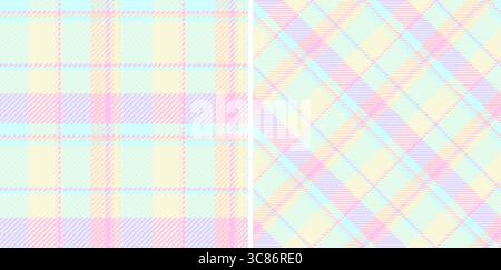 Texture tartan textile of background fabric pattern with a check seamless vector plaid. Set in spring colours for festive season decorations. Stock Vector