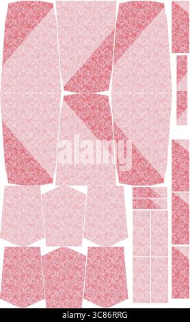 A floral pattern is isolated on a white background in a cutout layout Stock Photo
