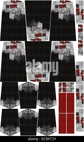 Abstract black and white pattern isolated on white background Stock Photo